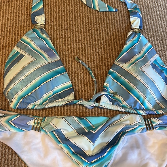NWT BAR III ombre scarf crystal blue bikini size XL - Picture 8 of 8
